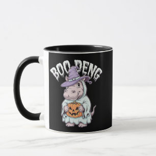 Mug Boo deng Éffrayant Halloween Moo Deng Baby Hippo