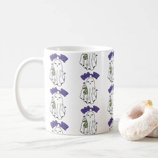 Mug Boo-Jee Cute halloween Ghost avec café glacé (Avec donut)