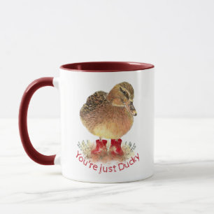 Mug Boots en caoutchouc rouge canard Vous êtes juste D