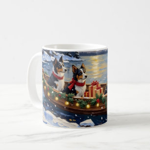 Mug Border Collie Noël Bateau Vacances
