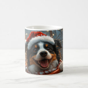 Mug Bordure Collie Dog Roller Dessous de verre Noël