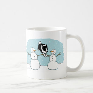 Mug Bordure de vacances Collie Chien Jouer avec des ho