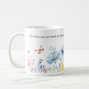 Mug Bordure des fleurs d'aquarelle, Citation de Kiplin