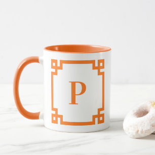Mug Bordure grecque à motif de citrouille avec monogra