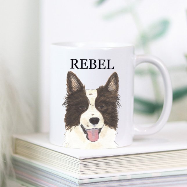 Mug Bordure personnalisée Collie Beverage Coaster (Créateur téléchargé)