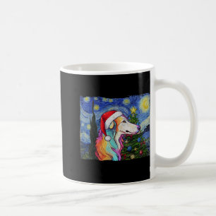 Mug Borzoi Santa Chapeau Noël Stress Night Chien Art P