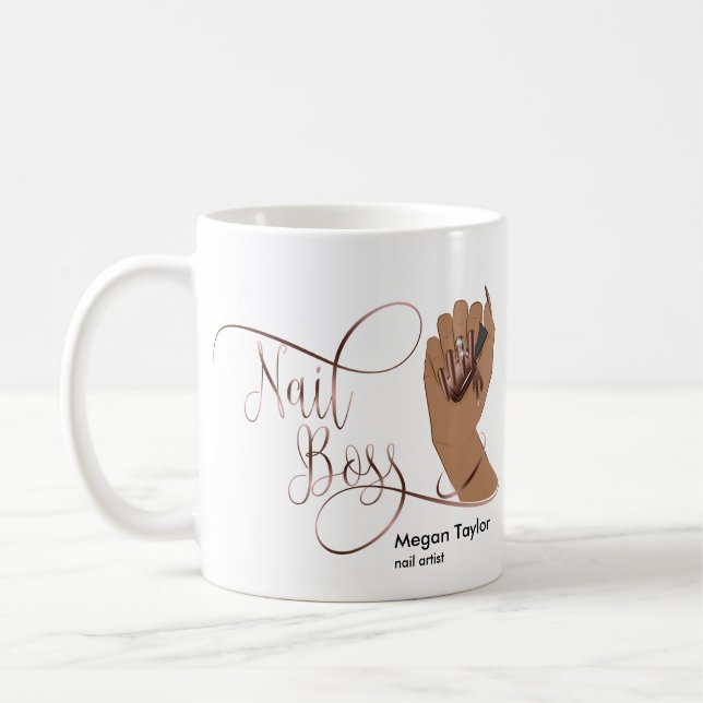 Mug Boss à ongles, cadeau pour manucure de technicien  (Gauche)