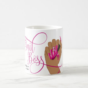 Mug Boss à ongles, Technicien à ongles, ongles longs,