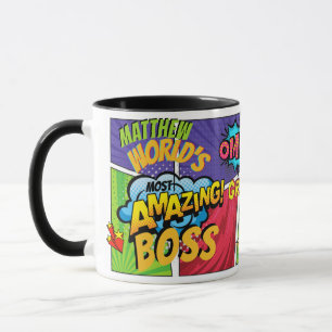 Mug BOSS - Ajouter Un Nom À COMIC SUPERHERO WORLDS MEI