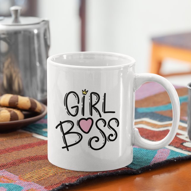 Mug BOSS DE FILLE minimaliste moderne | Typographie ré (Créateur téléchargé)