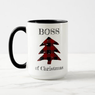 Mug Boss de Noël Plaid Arbre de Noël Drôle