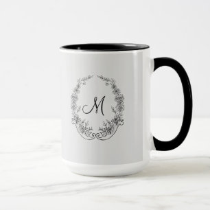 Mug Boss Lady Black Grey Monogram Ringer 15oz