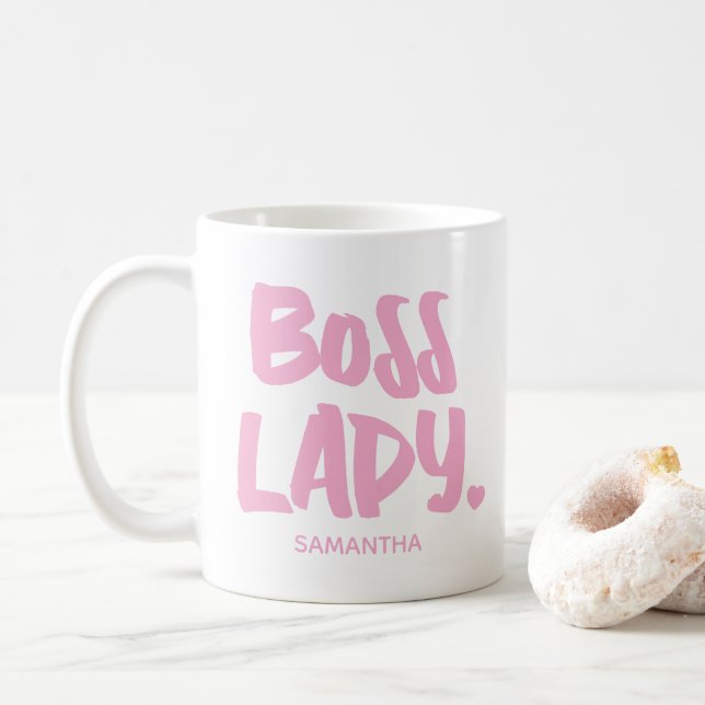 Mug Boss Lady Pink Propriétaire d'entreprise Entrepren (Avec donut)