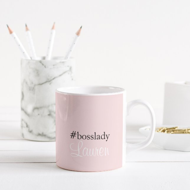 Mug #Bosslady | Rose | Calligraphie | Nom personnalisé (Créateur téléchargé)