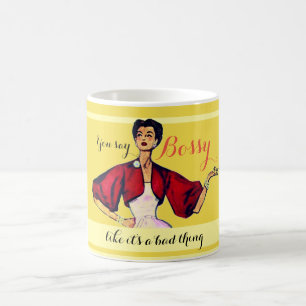 Mug Bossy Gal Retro Jaune