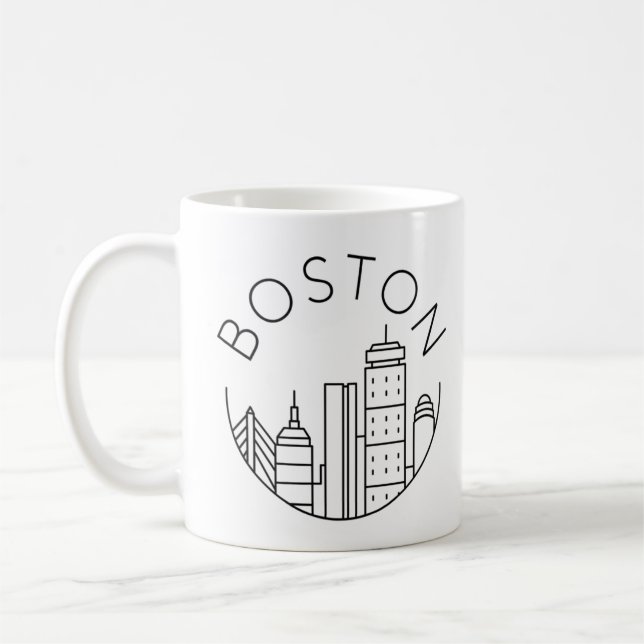 Mug Boston City Skyline, boston ma skyline (Gauche)
