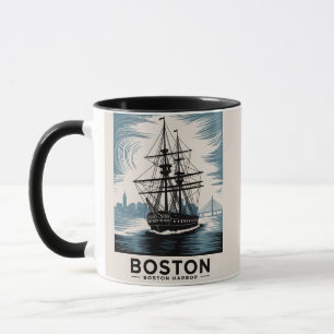 Mug Boston Harbour USS Constitution Vintage Tall Ship