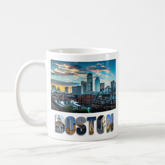 Mug Boston Massachusetts City Skyline Photo Voyage (Gauche)