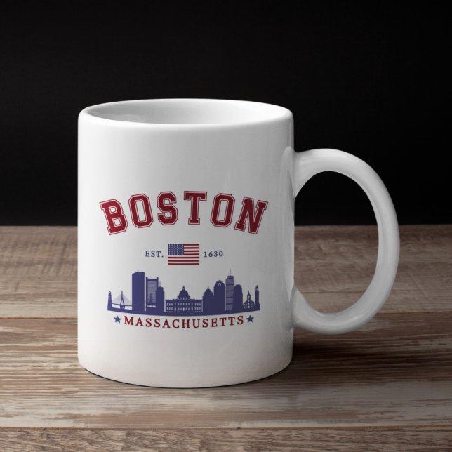 Mug Boston Massachusetts Est. 1630 Travel (Créateur téléchargé)