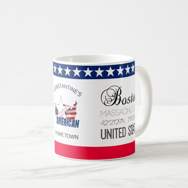 Mug Boston, Massachusetts, États-Unis élégant (Devant droit)