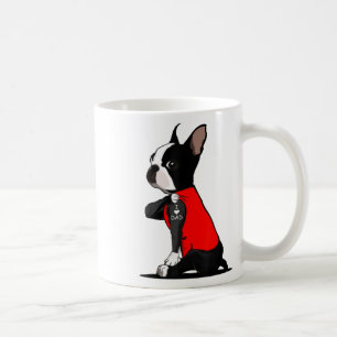 Mug Boston Terrier Chien Tattoo J'aime papa Famille dr