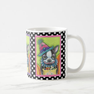 MUG BOSTON TERRIER HALLOWEEN CLOWN, CHIEN CLASSIQUE