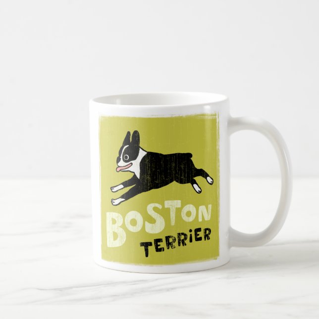 Mug Boston Terrier Running | Amoureux des chiens Cool  (Droite)