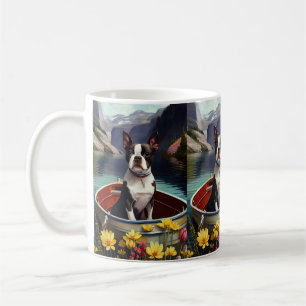 Mug Boston Terrier sur une rame : une aventure Pittore