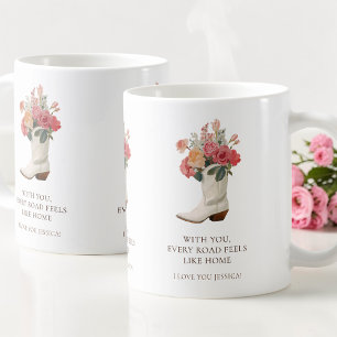 Mug Bot de cowgirl floral moderne Saint-Valentin Weste