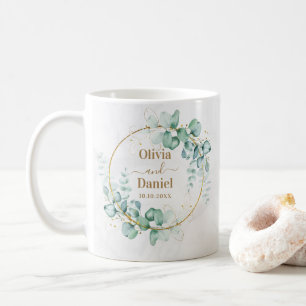 Mug Botanique Or Vert Personnaliser Pour Mariage