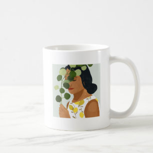 Mug Botany Portrait - Femme avec verdure
