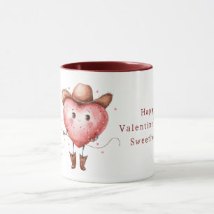 Mug Bottes de chapeau de cowgirl cœur Saint-Valentin