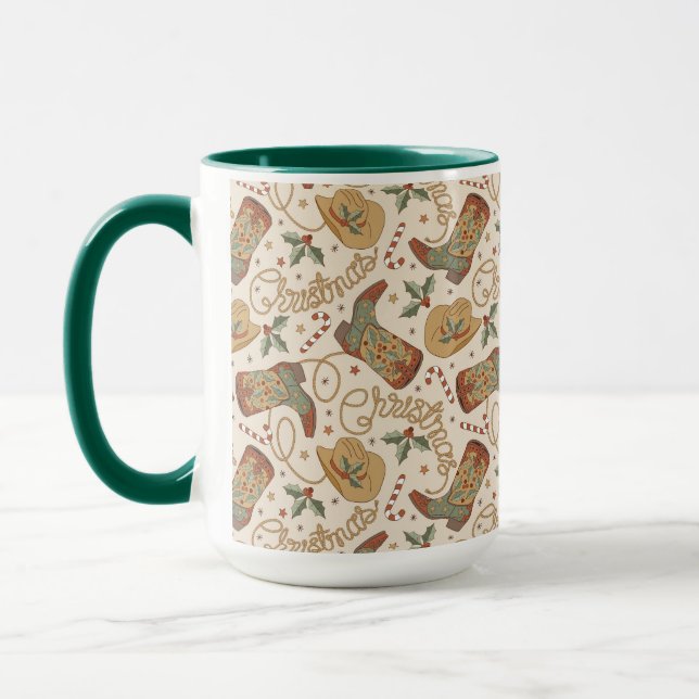 Mug Bottes de Noël de l'Ouest et Motif Casquette (Gauche)