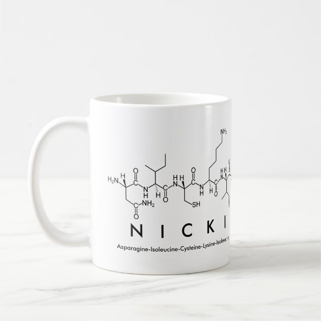 Mug Bouche de nom de peptide Nicki (Gauche)