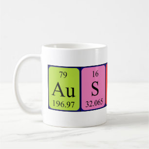 Mug Bouche de nom de table périodique Auston