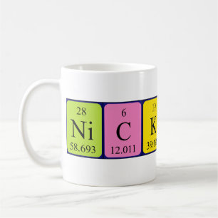 Mug Bouche de nom de table périodique Nickolas