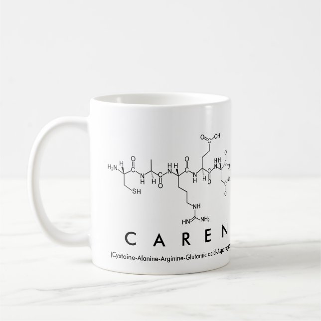 Mug Bouche de nom du peptide Caren (Gauche)