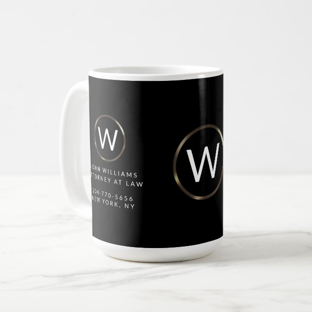 Mug Bouchon de café monogramme professionnel (Devant gauche)