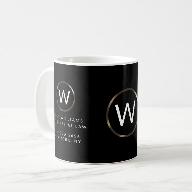 Mug Bouchon de café monogramme professionnel (Devant gauche)