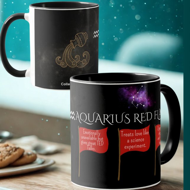 Mug Bouchon de drapeau rouge Aquarius | Drôle cadeau Z (Créateur téléchargé)