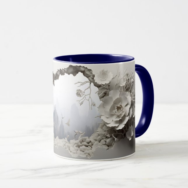 Mug Bouchon d'enveloppement de boue de paysage 3D (Devant droit)