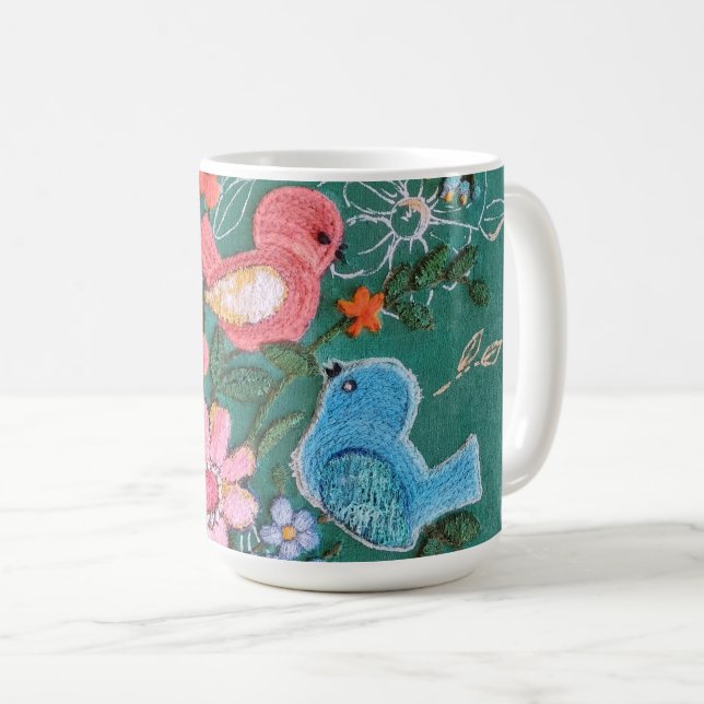 Mug Bouchon vintage à fleurs (Devant droit)