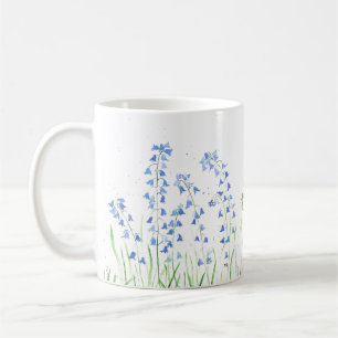 Mug Boucles d'aquarelle Bleu floral Jardin bois