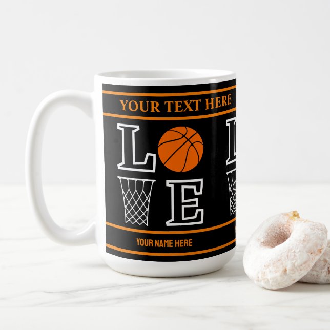 Mug Boucles de basket-ball, Lecteur de basket-ball Cad (Avec donut)