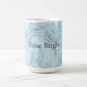 Mug Boucles de marbre bleu Aqua Silver