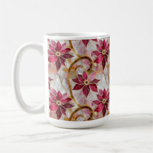 Mug Boucles d'or Bourgogne rose Poinsettias de Noël