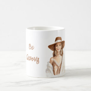 Mug Boucles d'oreilles à plumes bohème groovy des anné