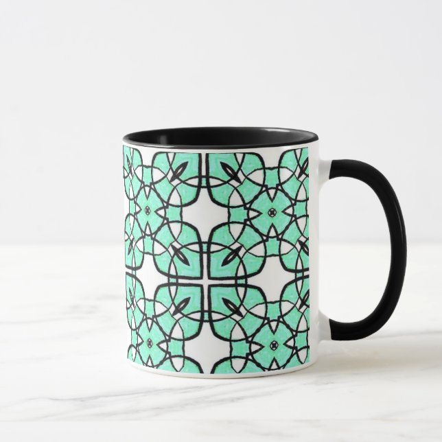 Mug Boucles turquoise (Droite)