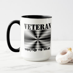 Mug Bouclier Drapeau Américain - Vétérinaire - À Porte