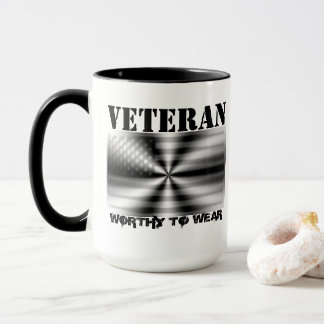 Mug Bouclier Drapeau Américain - Vétérinaire - À Porte